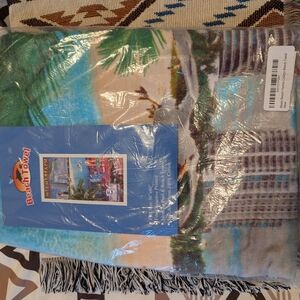 Miami Beach Graphic Beach Towel - Blue